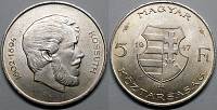 Strieborná minca 5 Forintov 1947 Lajos Kossuth Maďarsko VF - Kliknutím na obrázok zatvorte -